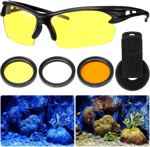 Relaxweex 5 Pcs Coral Viewing Glasses Coral Lens Filter Kits for Phone Reef