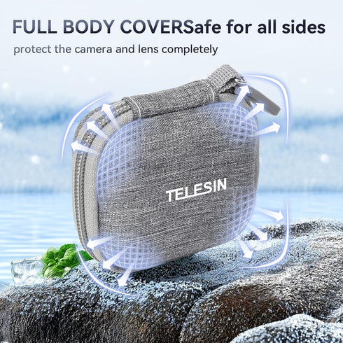 TELESIN Small Lens Cover Protector Case for Insta360 Go3 Camera Accessory, Mini Size Portable Carrying Bag