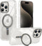Miracase Designed for iPhone 15 Pro Case - Clear Glitter, Compatible with MagSafe, Magnetic Ring Holder, Shockproof