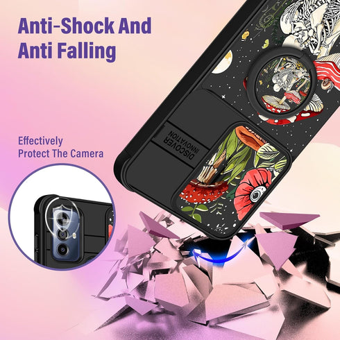 Phone Case for Moto G Pure/G Power 2022/G Play 2023, 2-Mushroom Skull, Thermoplastic Polyurethane, Kickstand, 6.5 inch,