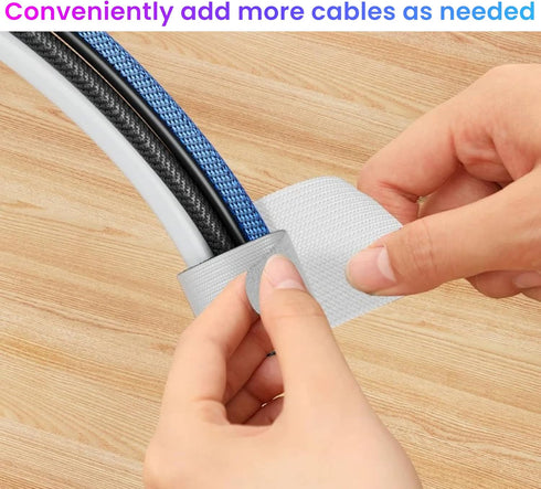 Hook and Loop Cable Ties - Self Adhesive Hook and Loop Straps, Sticky-back Cord Organizer, 40Pcs per Pack