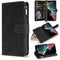 ZZXX Wallet Case for Samsung Galaxy S22 Ultra, Premium Soft PU Leather Zipper Flip Folio with Card Slot, Black