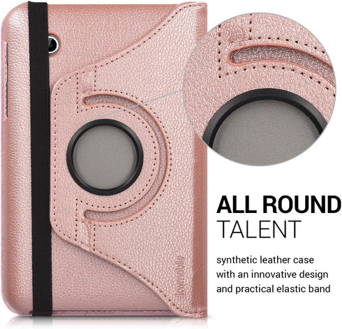 kwmobile Rotating Case for Samsung Galaxy Tab 2 7.0 P3110 / P3100, PU Leather Cover with Stand - Rose Gold