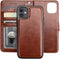 Bocasal iPhone 11 Wallet Case, PU Leather Magnetic Detachable Kickstand, Shockproof Flip Cover with Card Holder (Brown)