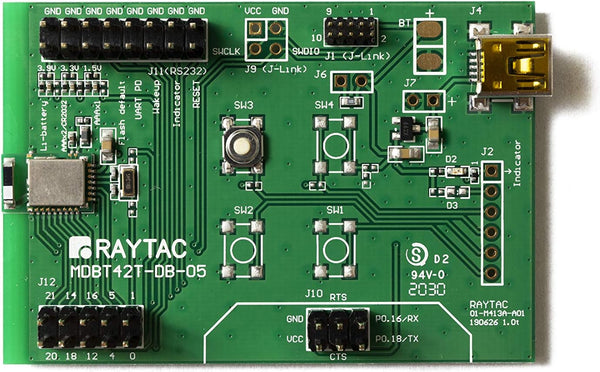 MDBT42T at Command SPP UART Bluetooth Module Demo Board Dev Kit BT5.2, FCC IC CE Telec KC SRRC (Chip Antenna)