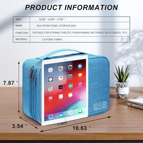 SELLYFELLY Electronic Bag Travel Cable Accessories Bag Waterproof Double Layer Electronics Organizer Portable Storage