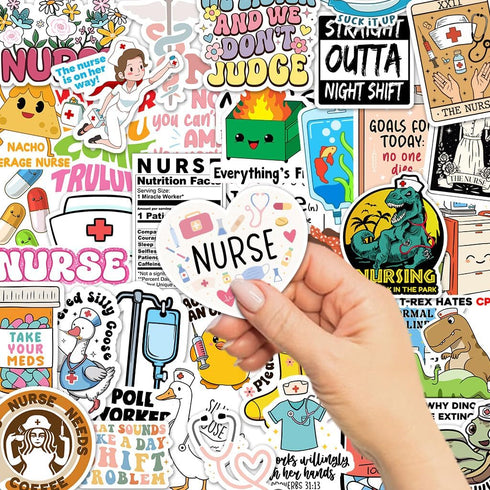 120Pcs Pack, Funny Nurse Stickers, Nursing Gift by Puraesla, Hilarious Sticker Medical Decals for Computer, Cups