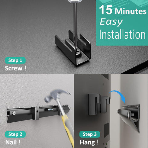 No Stud TV Wall Mount for 32-75 inch TVs, Heavy Duty No Drill Bracket Holds Up to 150 lbs, Easy Installation
