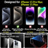 2 Pack Privacy Screen Protector for iPhone 15 Pro Max and iPhone 15 Plus, Gradient Colorful 25 Degree Anti-Spy Tempered