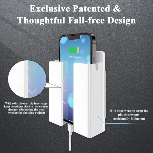 LANBON P2 Wireless Charger Wall Mounted, Wireless Phone Charger for Bedside/Sofa/Desk/Garage/Kitchen, 15W Fast Charging