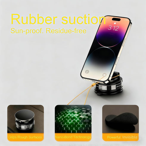 Kairosia Magnetic Car Phone Holder, Cell Phone Mount, Suction Cup Phone Mount, Foldable Phone Navigation Holder