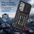 Samsung Galaxy S24 Plus Phone Case with Camera Lens Cover & Ring Holder Kickstand, Magnetic Car Mount Compatible (Black)