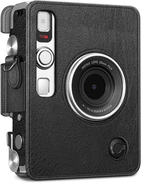 Fintie Protective Case for Fujifilm Instax Mini EVO Camera, Premium Vegan Leather Bag with Adjustable Strap, Vintage