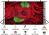 UPXIO 10x10ft Red Roses with Green Leaves Backdrop Romantic Floral Bouquet Photo Background Tapestry for Valentine's