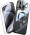 JUESHITUO iPhone 15 Pro Max Case - Black Titanium, 6.7", Military Grade Drop Protection, N56 Magnets, Screen & Camera