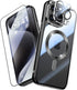 JUESHITUO iPhone 15 Pro Max Case - Black Titanium, 6.7", Military Grade Drop Protection, N56 Magnets, Screen & Camera