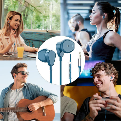 Wired Earphones for Samsung Galaxy A25 A15 A12 A13 A03s, Noise Canceling Earbuds with Microphone for Moto G Power