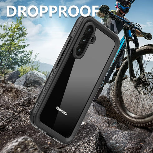 Compatible Waterproof Case for Samsung A14, Dustproof Shockproof with Built-in Screen & Camera Lens Protector -