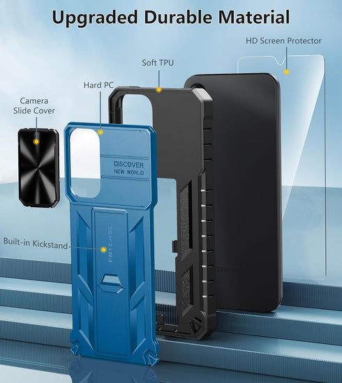 FNTCASE for Samsung Galaxy A15-5G Case, Protective Shockproof Rugged Military Grade Drop Protection Cover with Kickstand