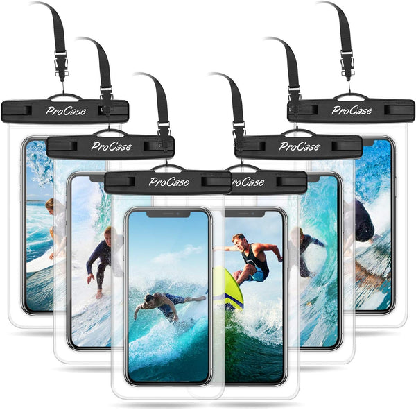 ProCase 6 Pack Waterproof Phone Pouch, Waterproof Case for iPhone 15 14 13 12 11 Pro Max XS X, Cell Phone Holder with