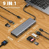 TOTU 9 1 (4K 2*USB 3.0 2*USB 2.0 USB Hub, in USB C Docking Station for Type C Laptops HDMI, Type-A, USB-C Data Transfer