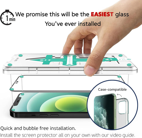 Deppa Premium Screen Protector for iPhone 13 Mini (5.4 Inch) - 2 Pack Tempered Glass Full Coverage with Easy