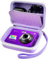 AbergBest Digital Camera Carrying Case: Purple Protective Case for 21 Mega Pixels LCD Rechargeable HD/Kodak/Canon/Sony