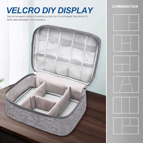 Electronics Organizer Travel Universal Cable Organizer Bag - Waterproof Storage Cases for Cable, Charger, Phone, USB,