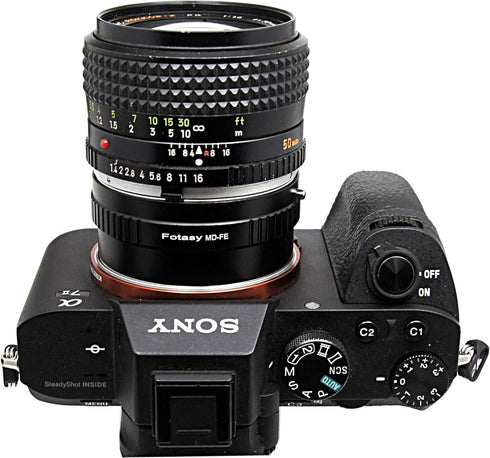 Fotasy Minolta MD MC Rokkor Lens to E Mount Adapter, Compatible with Sony a7 Series, Alpha 1, ZV-E10