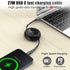 HianDier 3FT USB C to Lightning Cable, Retractable 27W Fast Charging Data Sync Cord for iPhone 14/13/12/11 Series