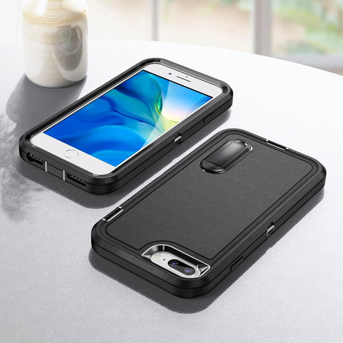 IDweel Case for iPhone 8 Plus, Heavy Duty Protection with Built-in Kickstand, Shockproof Anti-Scratch Slim Fit Hard
