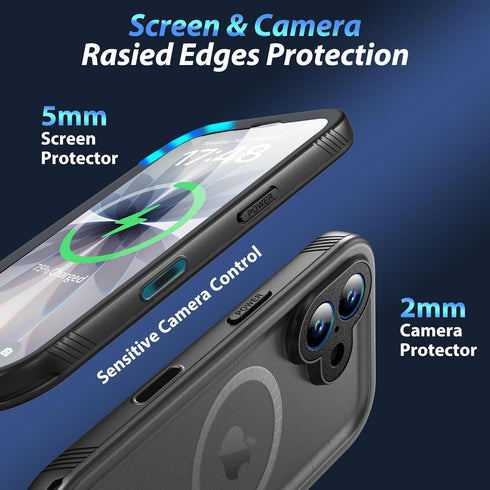 SPORTLINK 17 IP68 360 17 6.3" for iPhone Case - Waterproof Military Protective Full Body Heavy Duty Shockproof Sealed
