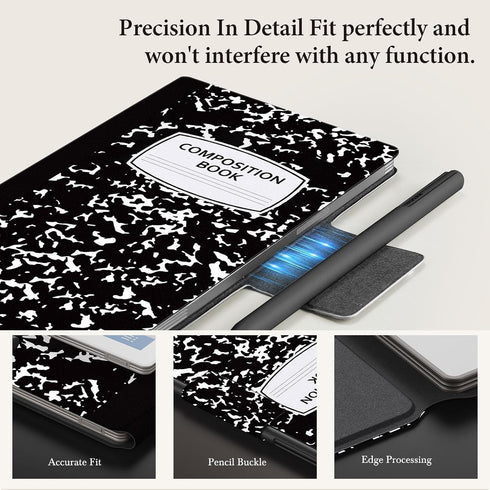 Ayotu 7.3", 1:1 Case for Remarkable Paper Pro Move Milk Notes Pattern Smart Folio with Auto Wake/Sleep, Fit Cover