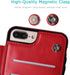 OT ONETOP Wallet Case for iPhone 7 Plus/8 Plus, PU Leather Kickstand with Card Holder, Red