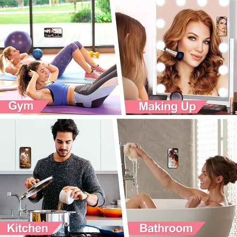 sicitu (2pcs-Transparent) Silicone Sticky Phone Grip, Adhesive Suction Cup Phone Case Mount, Phone Grip with Strong