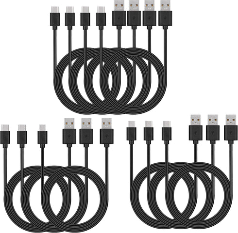 Smays 10-Pack USB C Cable, 3ft Type C Phone Charger, Black - Bulk Quality for All Your Charging Needs!