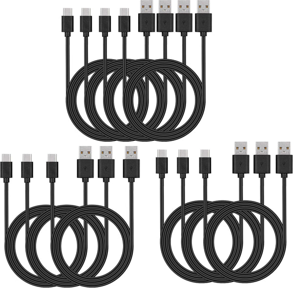 Smays 10-Pack USB C Cable, 3ft Type C Phone Charger, Black - Bulk Quality for All Your Charging Needs!