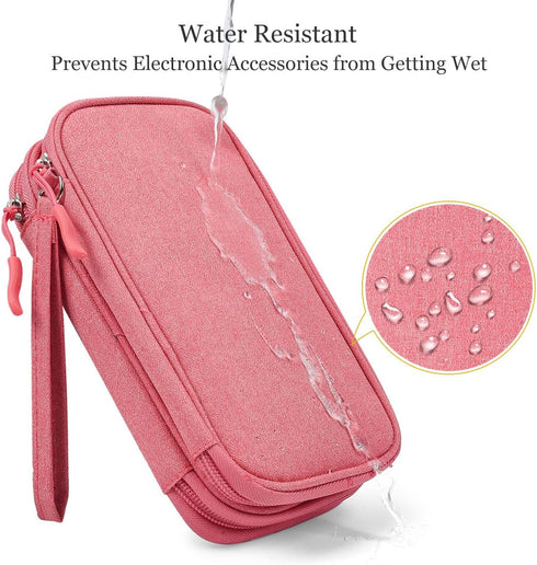 Electronic Organizer Travel USB Cable Accessories Bag, Waterproof Case for Power Bank, Charging Cords, Earphones