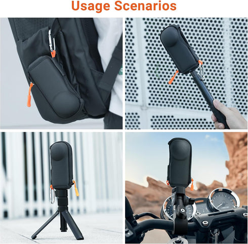 Insta360 X5, Protective Mini Carry Case with Premium Lens Guard for Hard Shell Travel Bag with Tempered Glass Lens