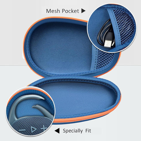Travel Case Replacement for JBL Clip 5/Clip 4 Bluetooth Speaker, Ultra-Portable Protective Storage Bag for Charger, Blue