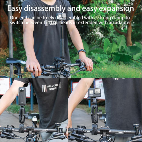 Double Clamp Camera Mount, Universal Bracket for Golf Carts, Umbrella, Strollers, Photo Studio