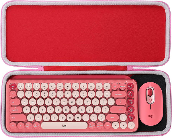 Aenllosi Hard Carrying Case for Logitech POP Keys Mechanical Wireless Keyboard, Pink (Case Only)