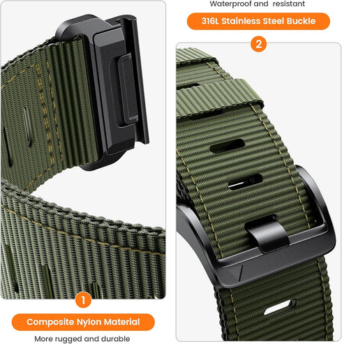 Compatible with Garmin Fenix 7X/Fenix 6X/Fenix 5X/Fenix 8, Nylon Quickfit 26 Watch Band for Tactix 7
