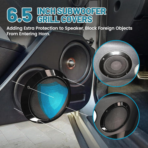 6.5 Inch Metal Mesh Round Speaker Grill Cover, Universal Decorative for Car Speaker Mounting, 8PCS Screws