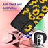 (2in1 Cute Girls Sunflower Kawaii Aesthetic Case for Samsung A14 5G, Black Design with Camera Cover and Ring Stand