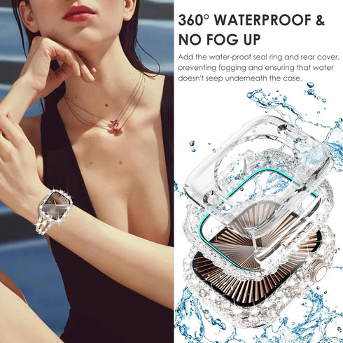 Surace 2 1 11 10 10 11 42mm, in Waterproof Bling Case Compatible for Apple Watch Series Series Screen Protector, Lace
