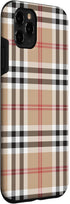 iPhone 11 Pro Max Protective Case by Plaid Check Pattern Co., Heavy Duty Black and White Checkered Tartan Design