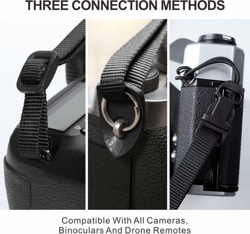 2" 2 Padwa Lifestyle Black Camera Strap - Wide Cotton Woven Genuine Leather Head Camera Straps,Complimentary Pcs Quick