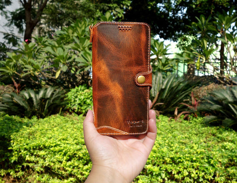 Yogurt S26 S26 Case for Samsung Galaxy Ultra, Genuine Leather Wallet Cover for Samsung Ultra, Handmade Dark Brown