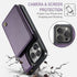 iPhone 15 Pro Max Case - Purple Wallet with Card Holder, RFID Blocking, Shockproof Kickstand for Men & Women. Durable!